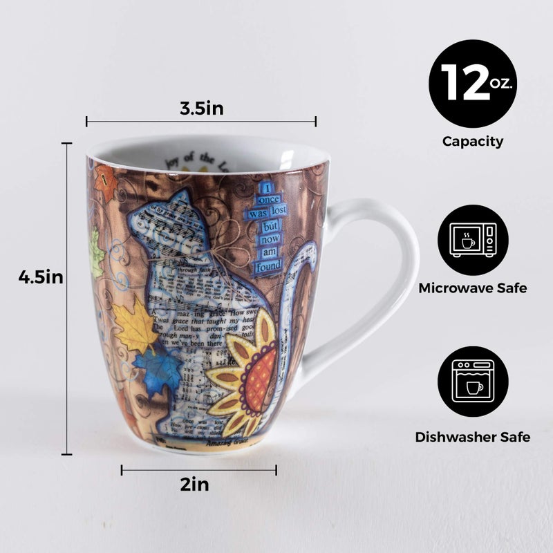 Divinity Boutique 22188 Boxed Ceramic Mugs, 1 Count (Pack of 1), Autumn Cat - Image 3